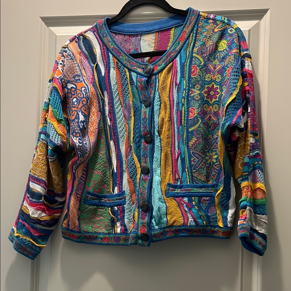 Colorful Button-Up Cardigan